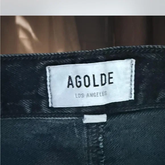 Agolde Black denim maxi skirt with split at front - Picture 4 of 5